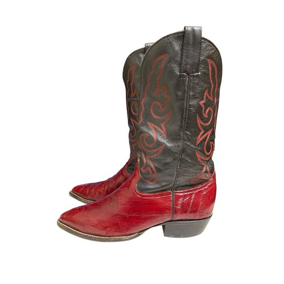 Vintage Eel Burgandy Men\'s Boots Sz 9.5 Not Nicona Or Dan Post Mark Wore Off main image 5